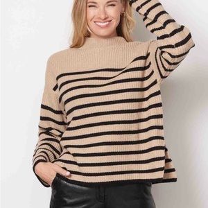 NWT Rails Claudia Stripe Funnel Neck Sweater size S